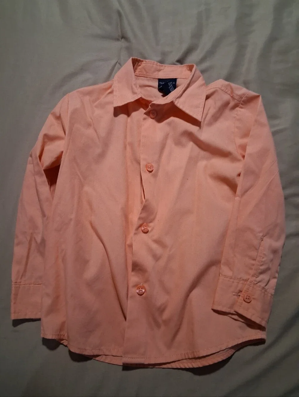 The Children's Place Izod Nautica Peach Blue Button-Down Shirt Long Sleeve 4T